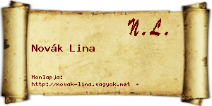 Novák Lina névjegykártya